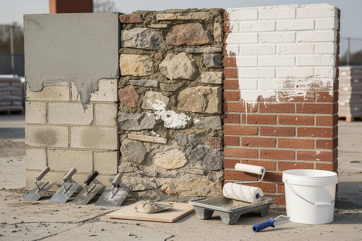 Supports de mur variés pour choisir le bon enduit facade en rénovation
