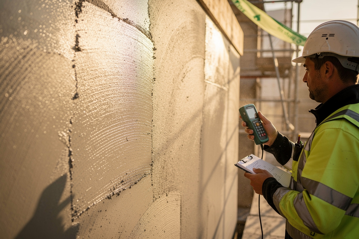 Enduit facade appliqué sous météo chaude avec contrôle de l’humidité et du temps d’ouverture