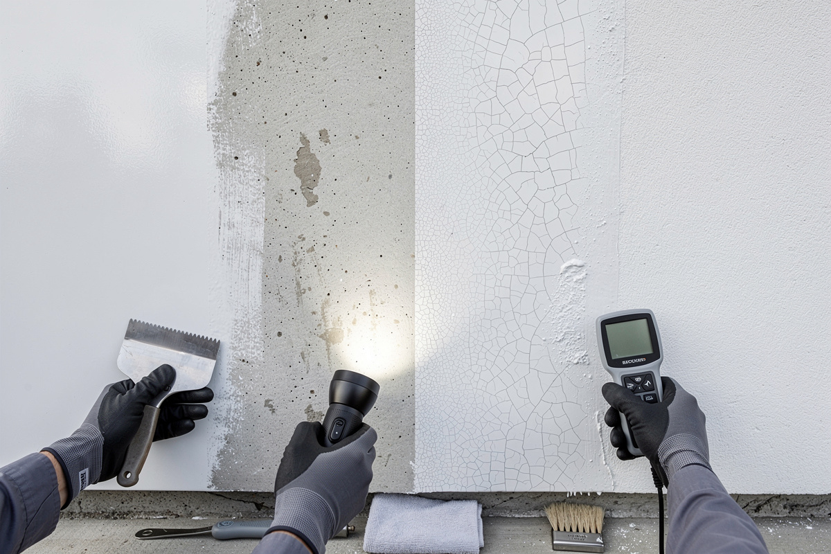 Diagnostic du support avant enduit facade sur une façade peinte