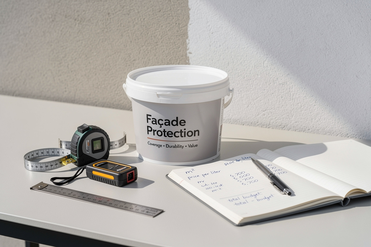 Estimation du prix d’un hydrofuge facade avec calcul du coût réel et de la protection.