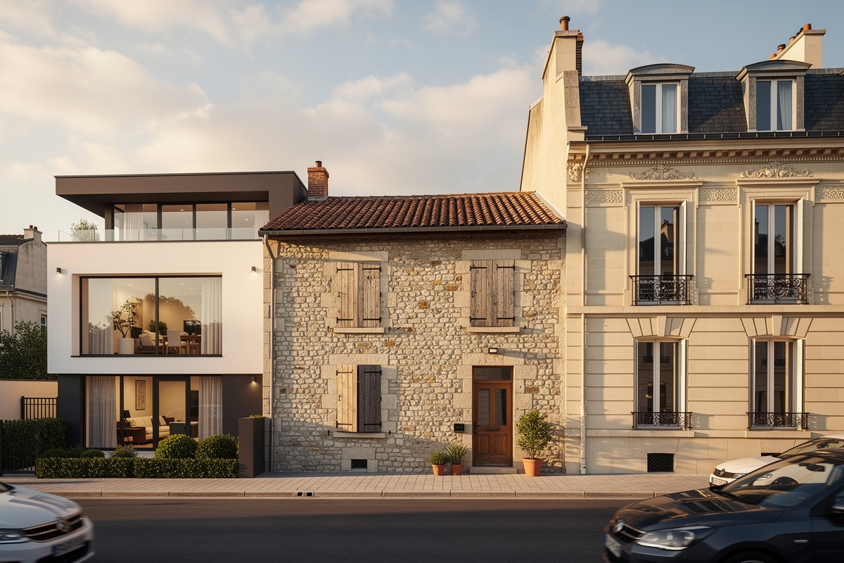 Trois types de bâtiments différents illustrant le choix d'un simulateur de façade adapté
