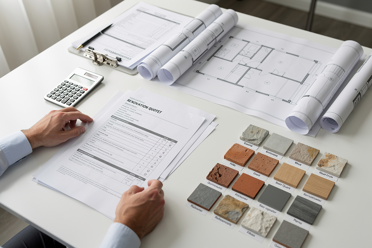 Comparaison de devis ravalement facade avec documents et calculatrice
