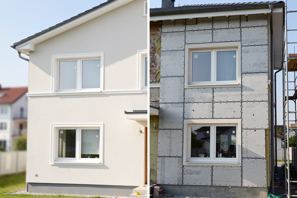 Comparaison entre ravalement ite et ravalement classique sur une façade de maison