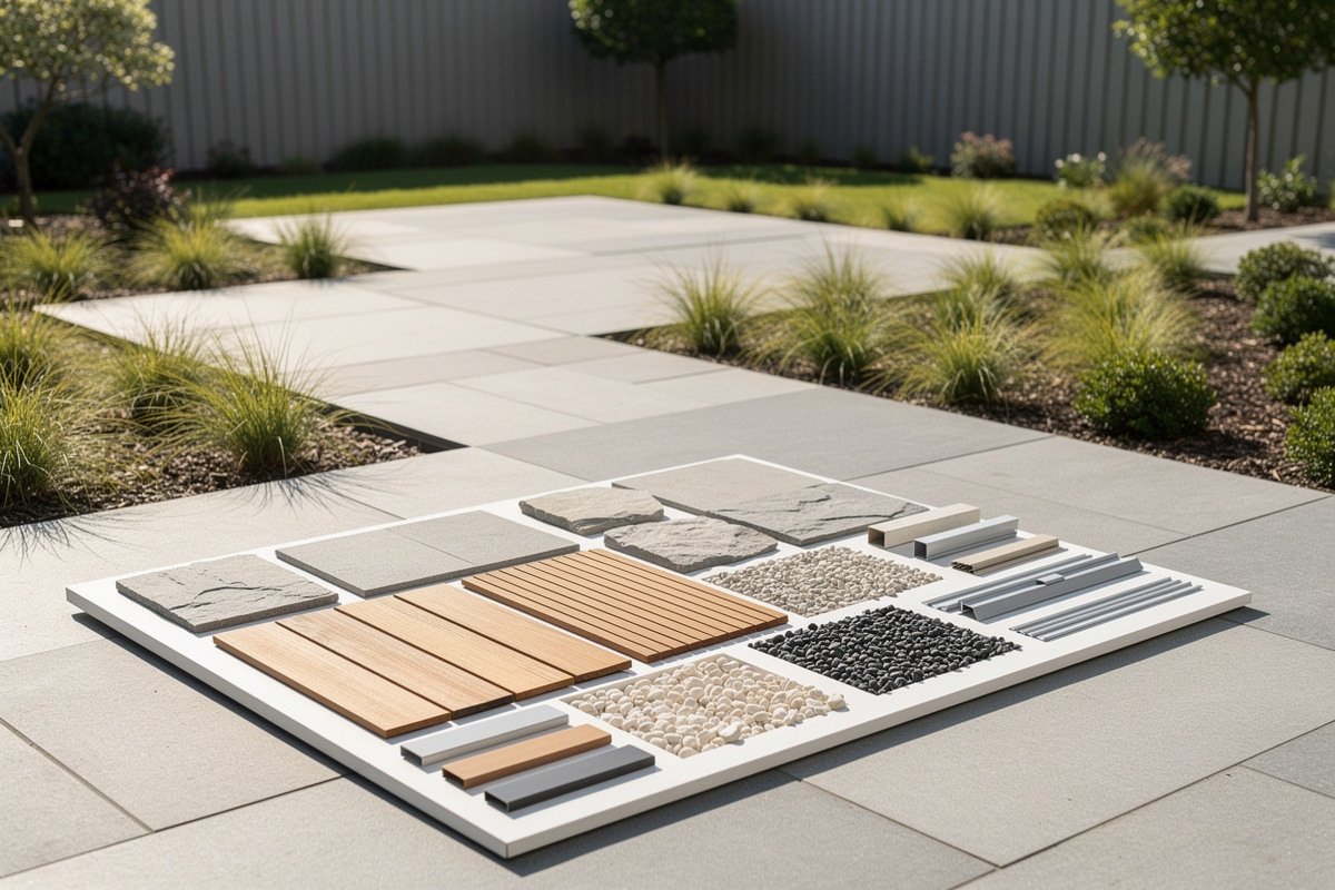 Choix de matériaux pour un aménagement jardin entre dalles, bois et gravier