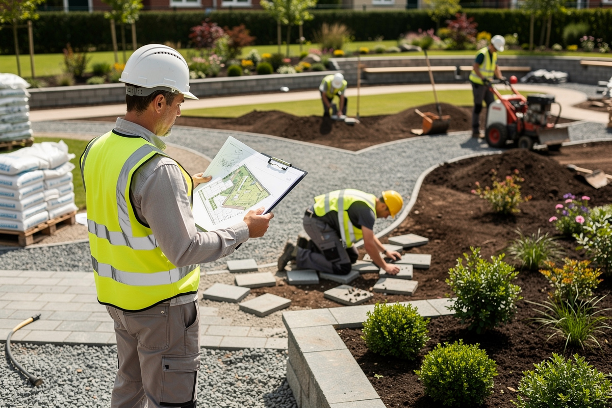 Maîtrise d’œuvre paysagère sur chantier avec suivi des travaux de jardin