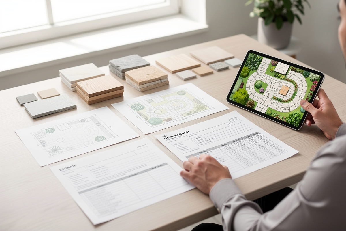 Comparaison d’un devis d’architecte paysagiste avec plans et postes détaillés