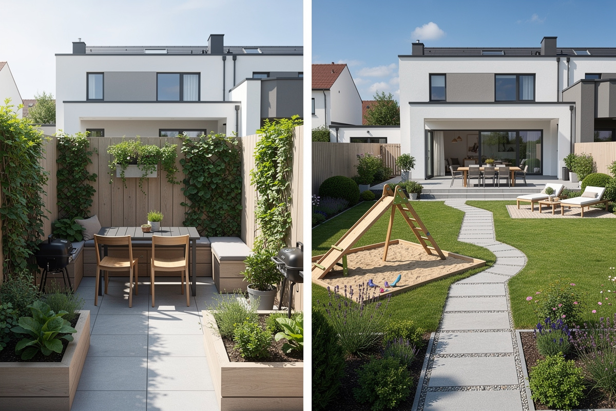 Deux exemples de zonage jardin, petit jardin urbain et grand jardin familial