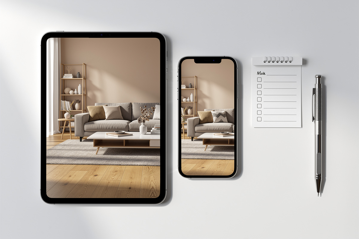 Critères de choix d'une application home staging : rendu 3D réaliste affiché sur tablette et smartphone