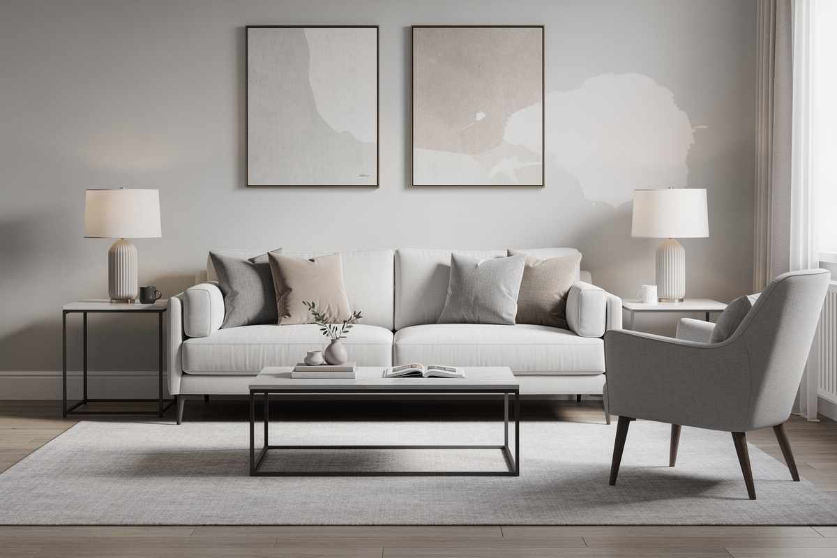Contrôle visuel d’une checklist home staging IA dans un salon stylé