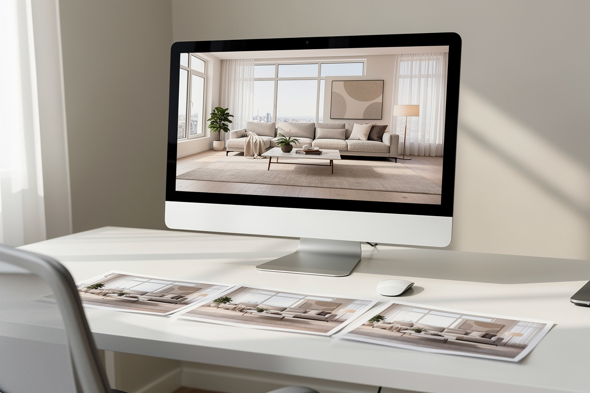 Contrôle de qualité d’un home staging IA avec rendus test et proportions réalistes