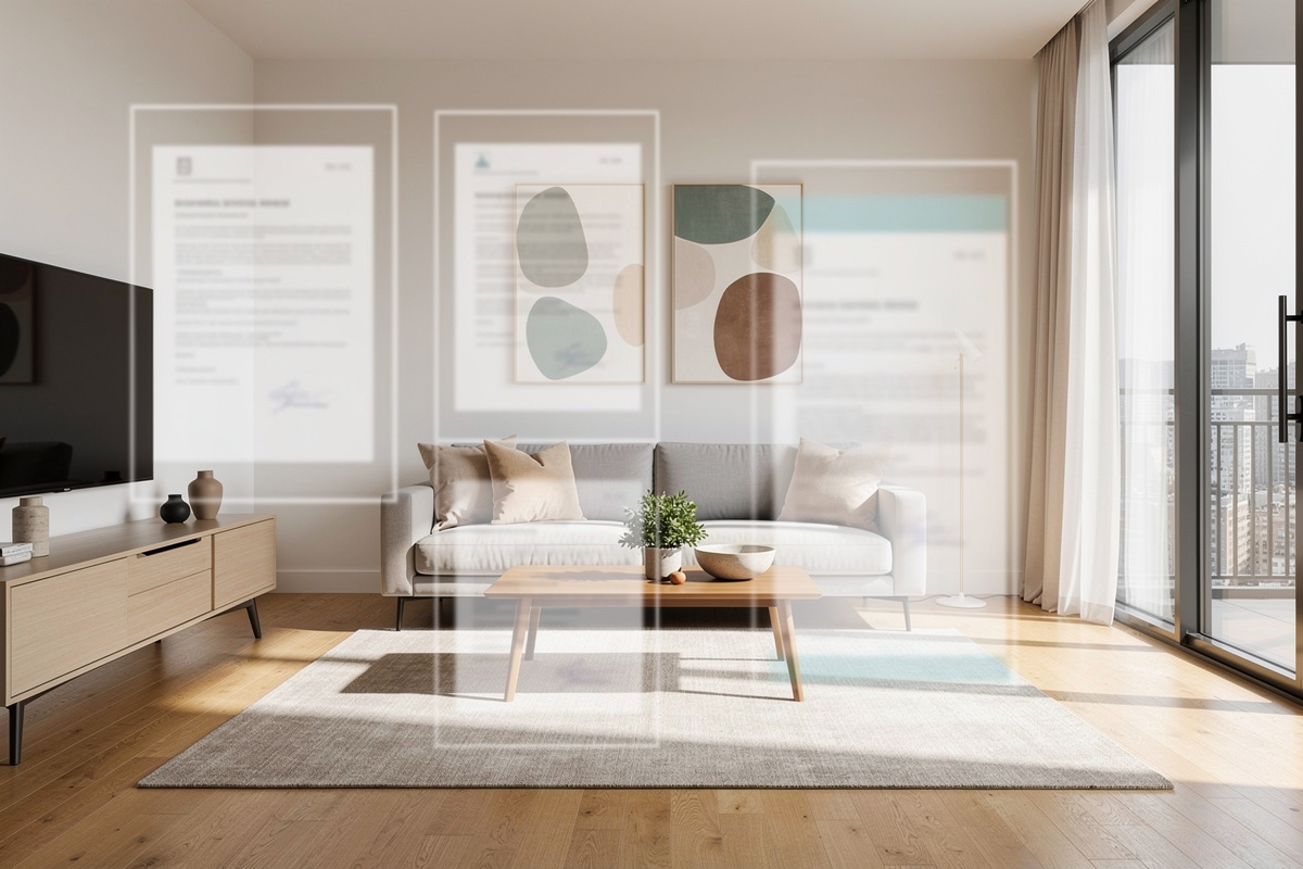 Home staging IA avec transparence visuelle et présentation crédible pour l’acheteur