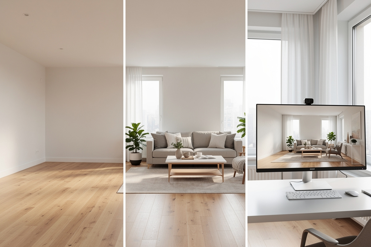 Comparatif home staging IA, staging virtuel et home staging traditionnel