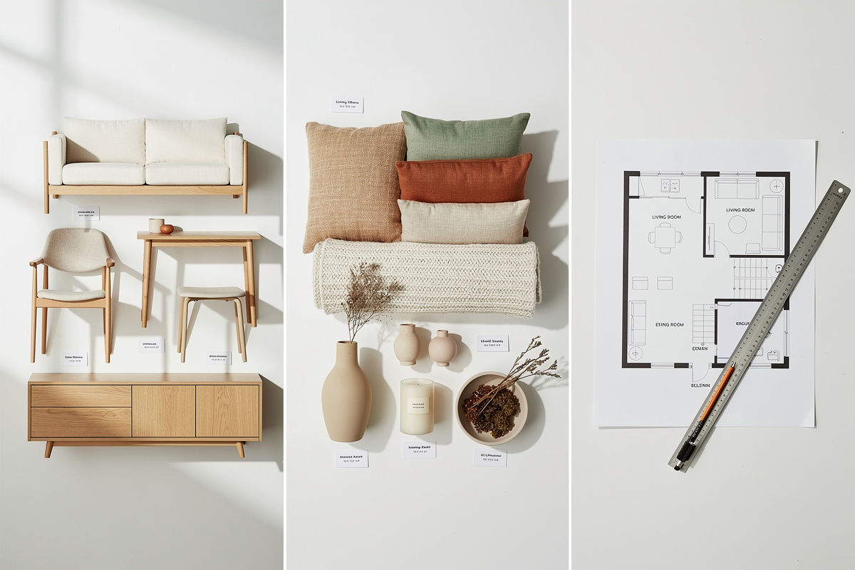 Trois options d'aménagement intérieur avant vente pour une maison vide : location, achat et home staging virtuel