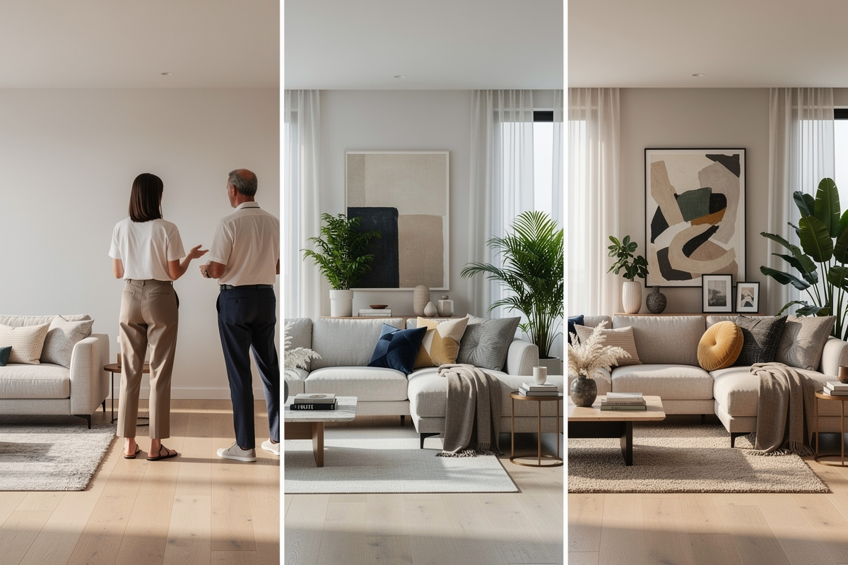 Comparaison des niveaux de prestation en home staging prix dans un intérieur moderne