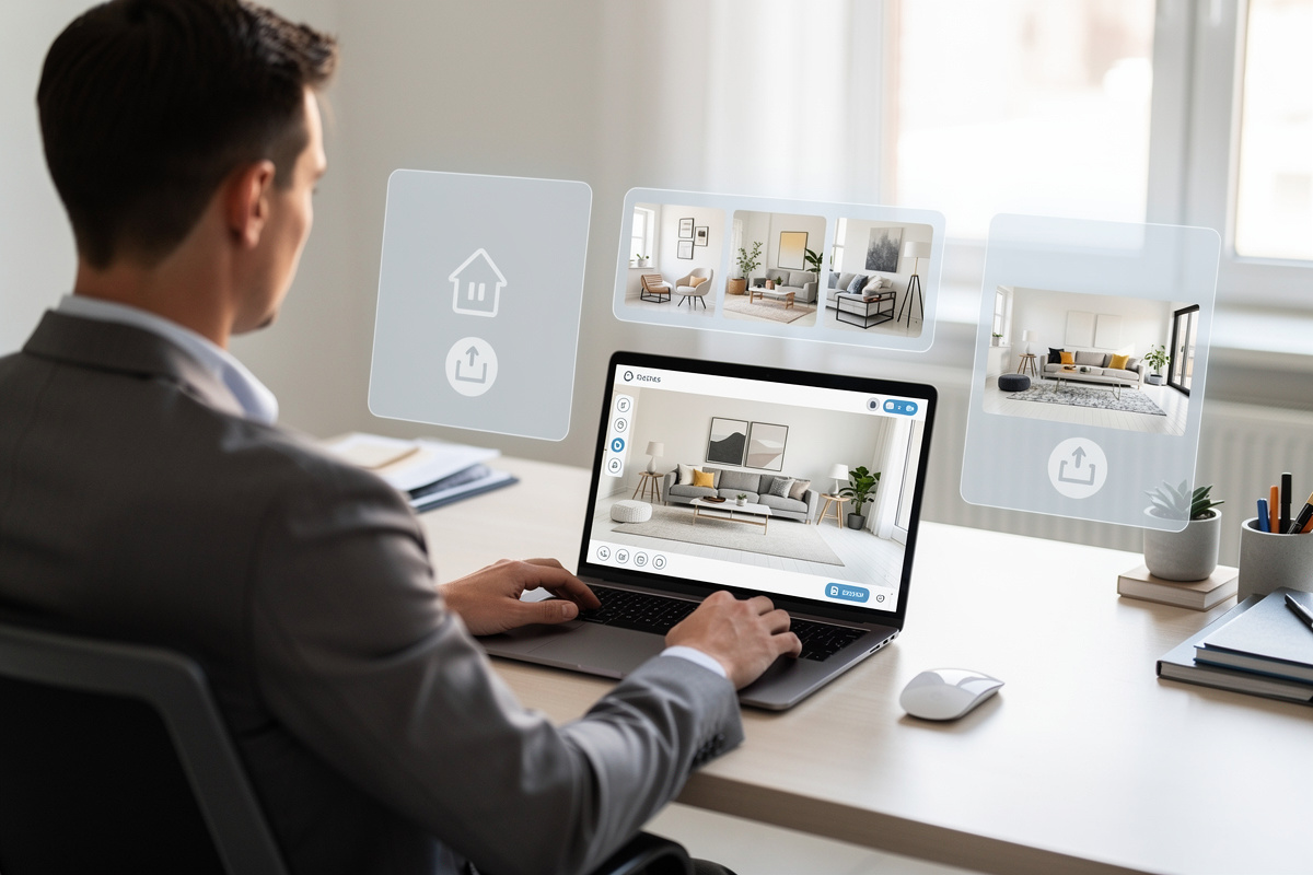 Workflow simple d’un logiciel home staging gratuit pour créer un visuel vendeur