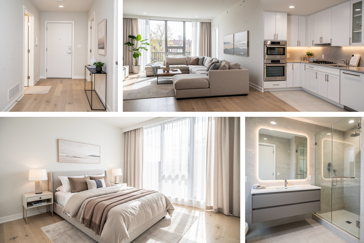 Série cohérente de photo immobiliere pour valoriser une annonce