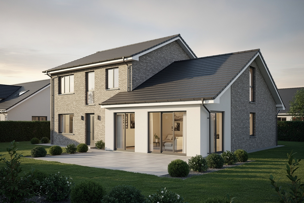Insertion architecturale 3D d’une extension de maison parfaitement harmonisée avec l’existant
