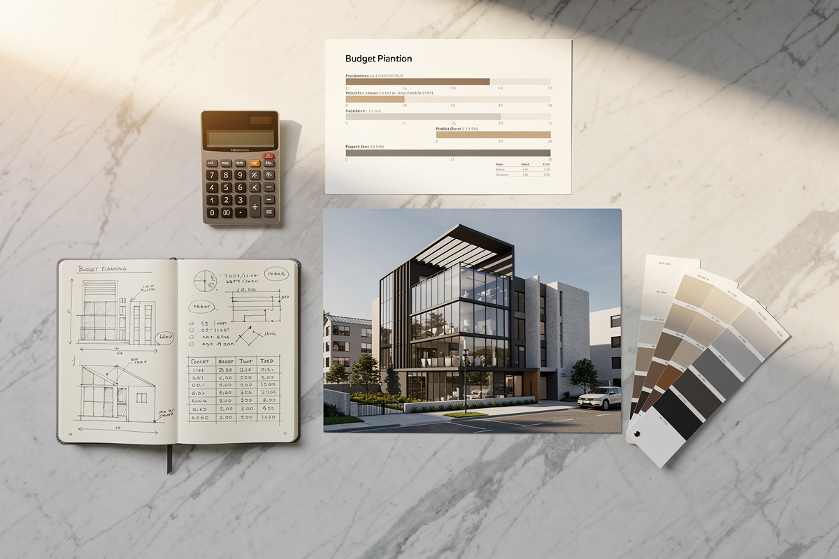 Planification du budget et des délais d'une maquette 3D architecture avec rendus imprimés et outils de chiffrage