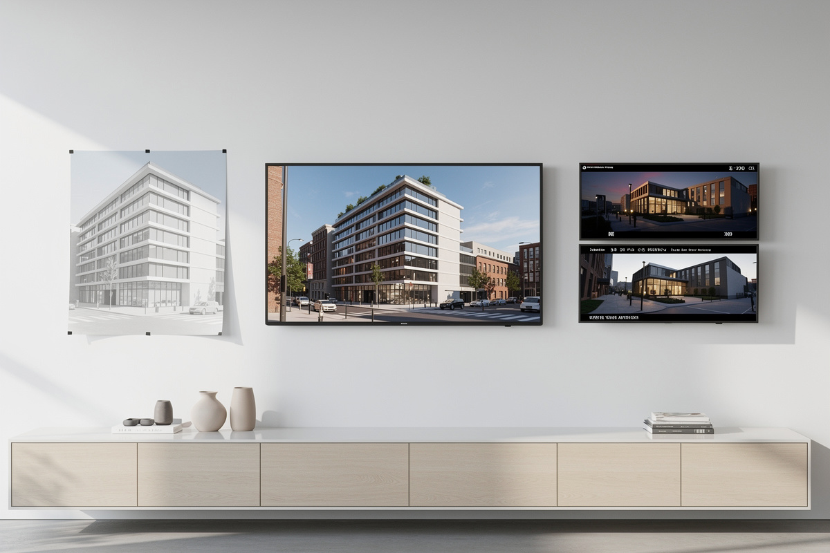 Comparatif de formats pour une maquette 3d architecture avec rendu, insertion photo et animation