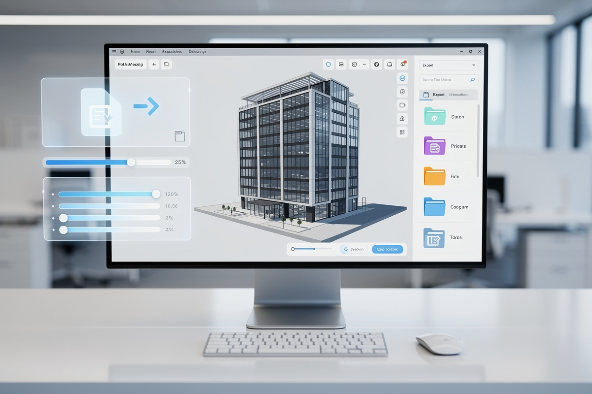 Export propre d’une modelisation 3d batiment avec formats et reglages techniques