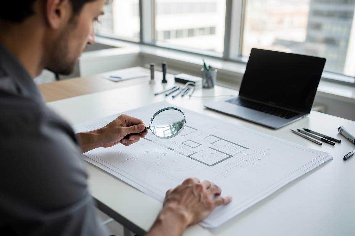 Examen de pieces graphiques avec contrôle des erreurs et incohérences