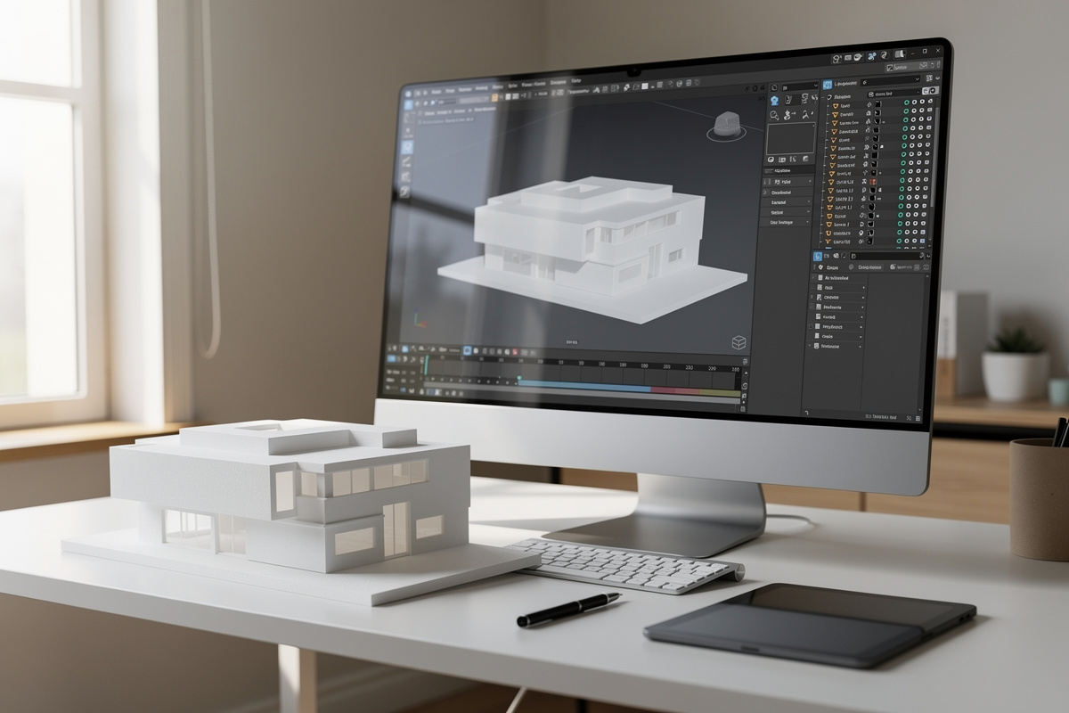 Maquette 3D propre pour un rendu 3d architecture rapide et précis