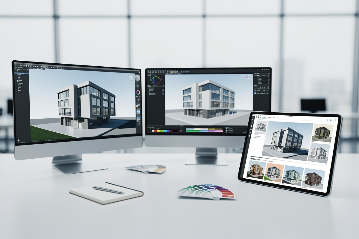 Comparaison des moteurs pour le rendu 3d architecture entre temps réel, CPU/GPU et IA