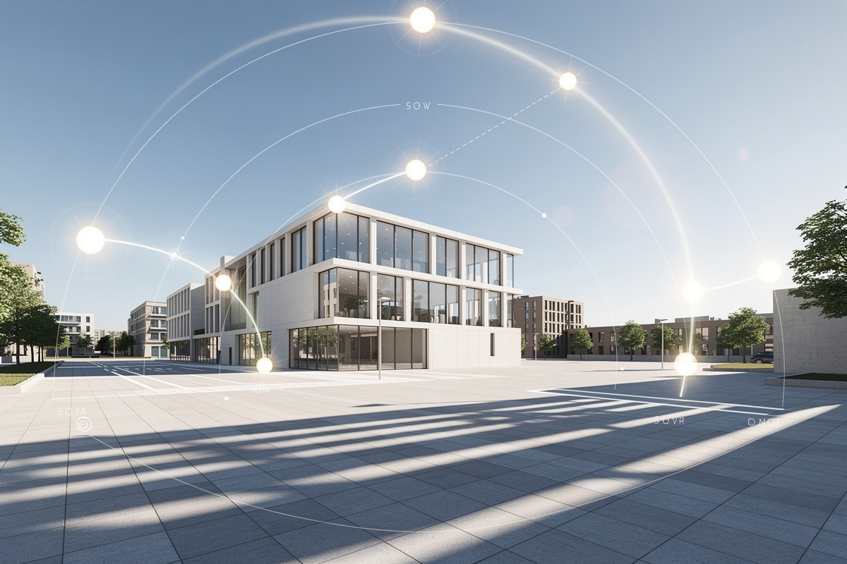 Simulation architecturale des ombres et de l’ensoleillement sur une façade